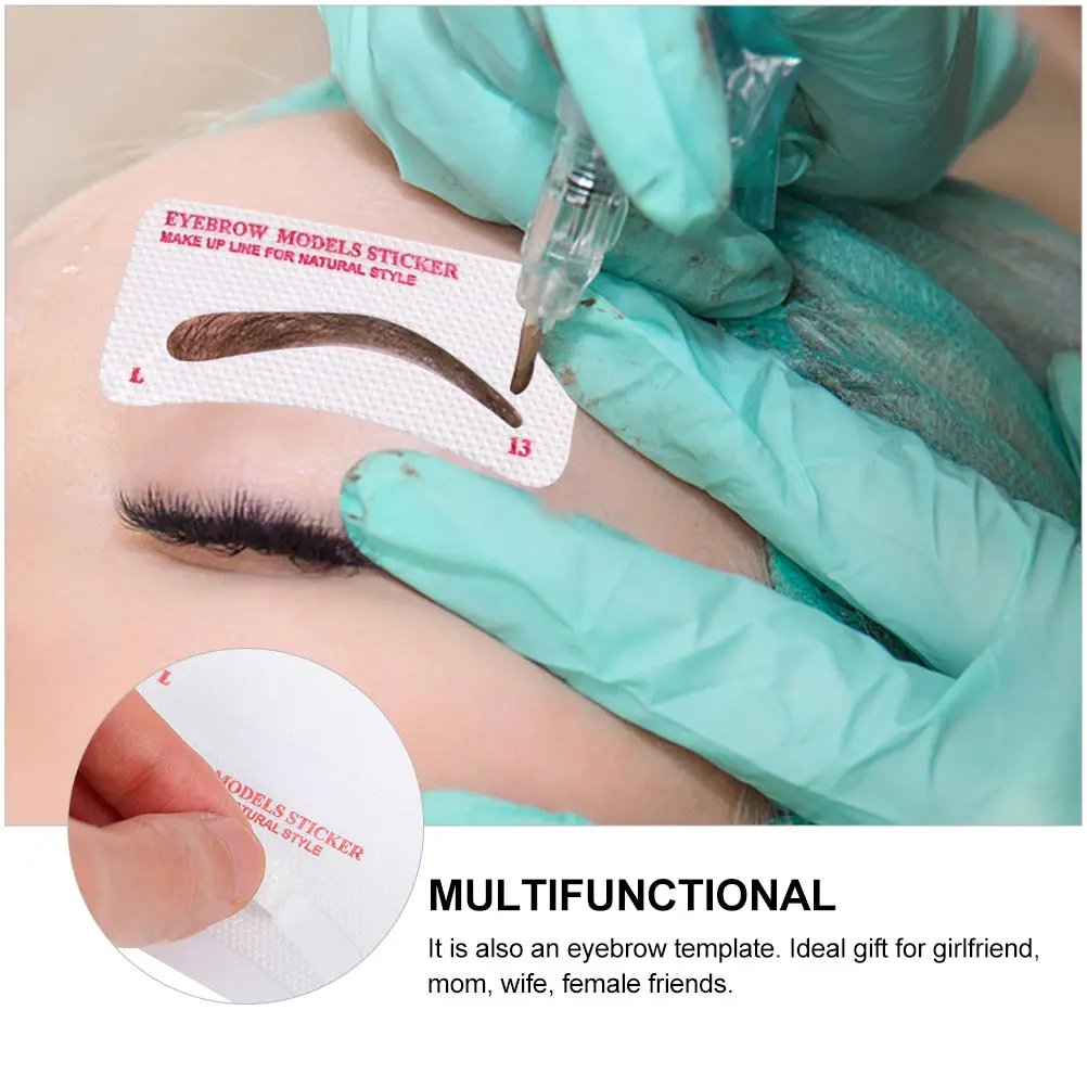 

96pcs Disposable Eyebrow Template Stencils Non Woven Fabric Female Makeup Tools Eyebrow Shaper Kits Card Gifts