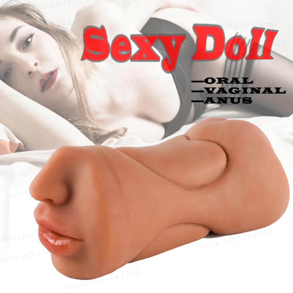 3 IN 1 Sex Toys Masturbation For Men Realistic Vagina Deep Throat Blowjob Artificial Real Pussy Oral Male Masturbator