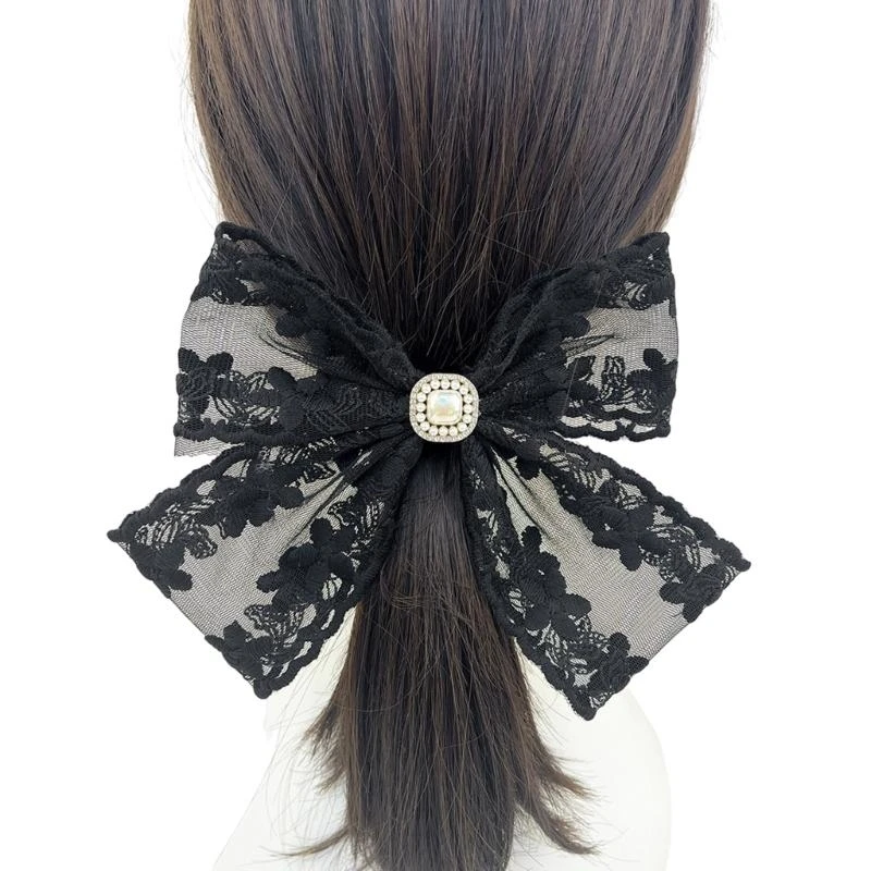 

Lace Bowknot Hairclip French Hair Pin Women Hair Styling Tool Hair Bows 15UB