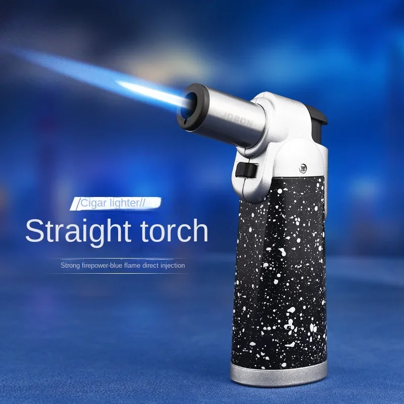 JOBON Gas Lighter Small Portable Clear Compartment Elbow Straight Blue Flame Lighter Men\'s Cigar Accessories Lighter