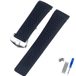 22mm 24mm Watch Bracelet For TAG HEUER GRAND CARRERA AQUARACER Soft Silicone Wristband Men Watc Strap Rubber Watch  Chain