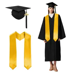 3 Pcs/Set 2025 Graduation Costume Matte Graduation Cap Shoulder Stoles And Gown Set Unisex Loose Gown for High School College