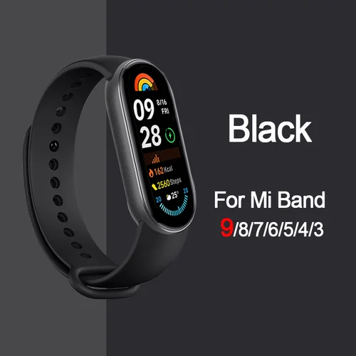 Correa deportiva de silicona para xiaomi Mi band, pulsera de repuesto para modelos 3, 5, 6, 4, 7, 8 y 9