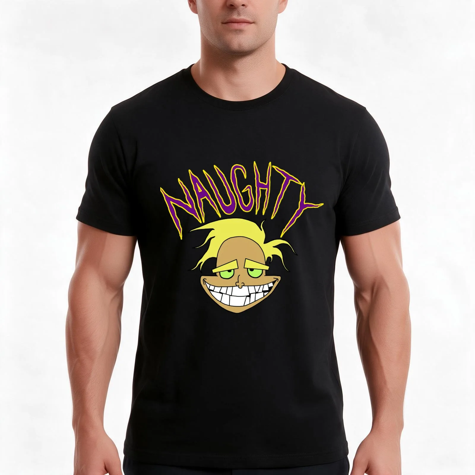cowardly dog T-Shirt Summer Casual Cotton Tee Oversized Streetwear Tops Vintage Graphic Print Loose Fit Short Sleeve