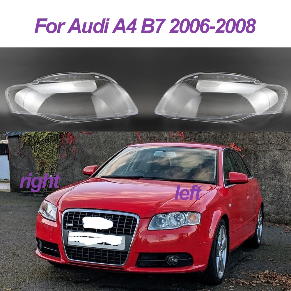 

Car Front Headlight Cover Lampshade For Audi A4 B7 2006-2008 Transparent Headlamp Shell Lampshade Waterproof Car Accessories
