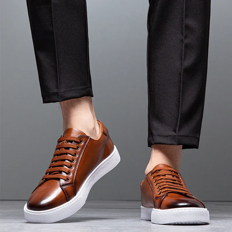 Size 38-47 Genuine Leather Men\'s Casual Shoes Chaussure Homme  Heren Schuhe Zapatos Hombre Sapato Masculino Shoes Mens Sneakers