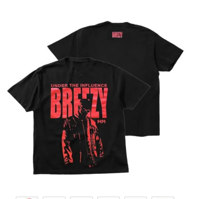 Breezy Under The Influence Tour 2023 Chris Brown Merch T Shirt Women Men Summer Crewneck Short Sleeve Funny Tshirt Graphic Tees