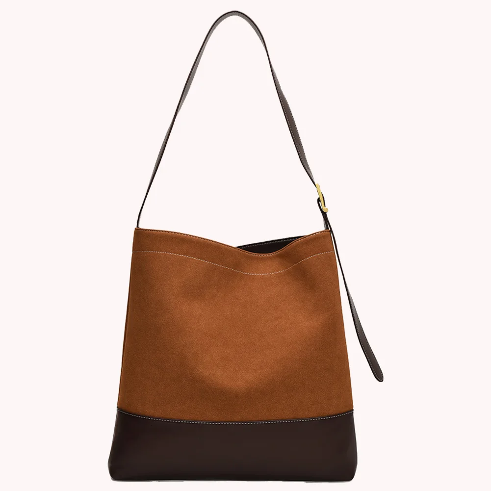 

Women PU Suede Shoulder Bag with Inner Pocket Crossbody Bag Large Capacity Messenger Bag Trendy Handbag Work Travel Bag