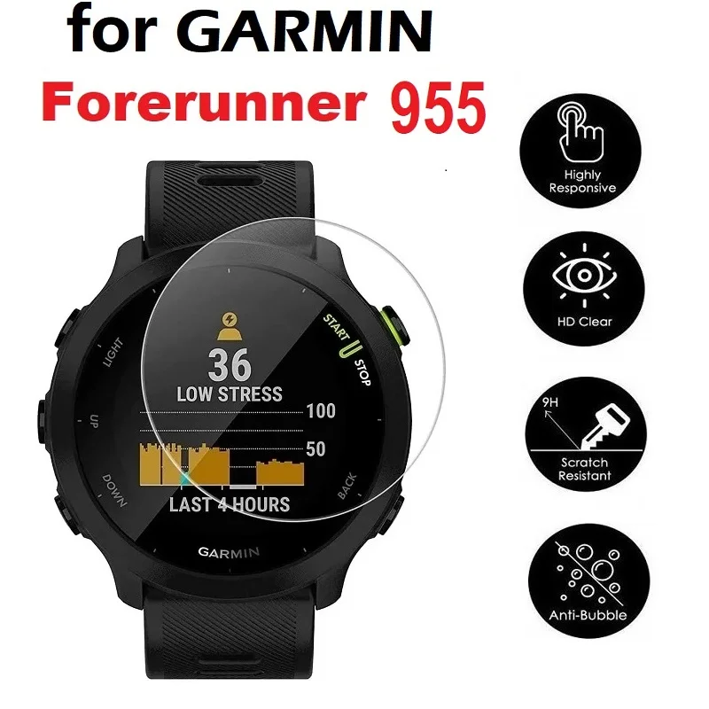 Protector de pantalla para reloj inteligente Garmin Forerunner 955, cristal templado HD transparente, película protectora antiarañazos, 5 piezas