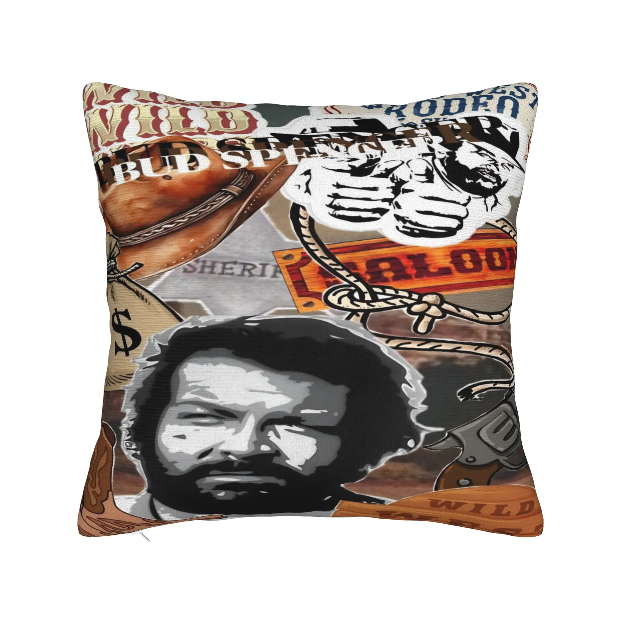 Bud Spencer Photo Pillowcases Italian Actor  Vintage Pillow Case For Office Car Home Decor Soft Pillow Cover