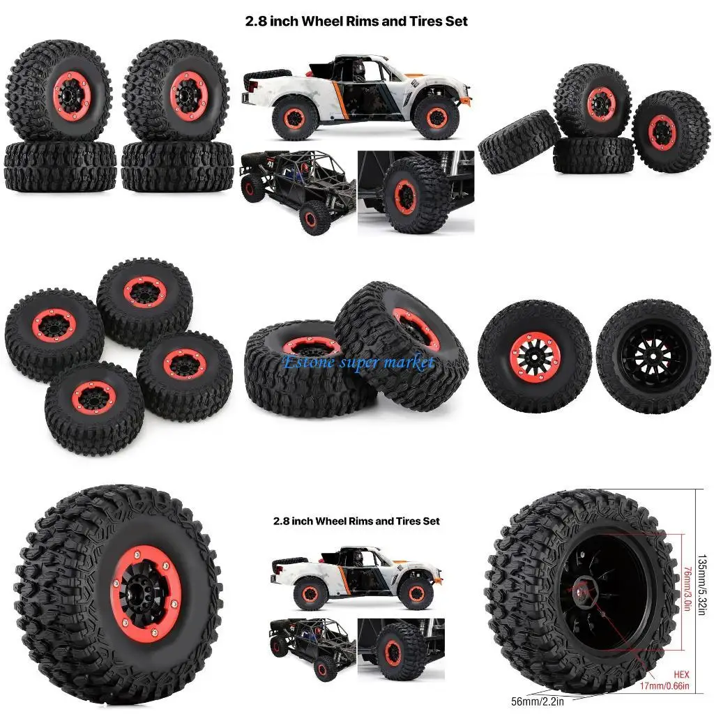 

090B 135 мм дистанционные автомобильные резиновые шины, комплект шин для передних и задних колес, 4 шт., модель автомобиля, для