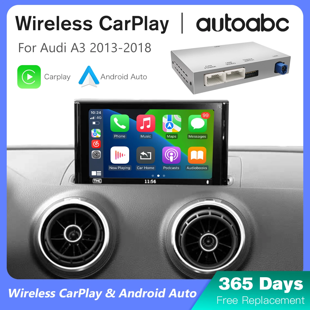 Für Audi A3 A4 A5 Q2 Q7 Q5L 8V MIB MIB2 Unterstützung Drahtlose CarPlay Android Auto Interface Modul AirPlay spiegel Link Multimedia