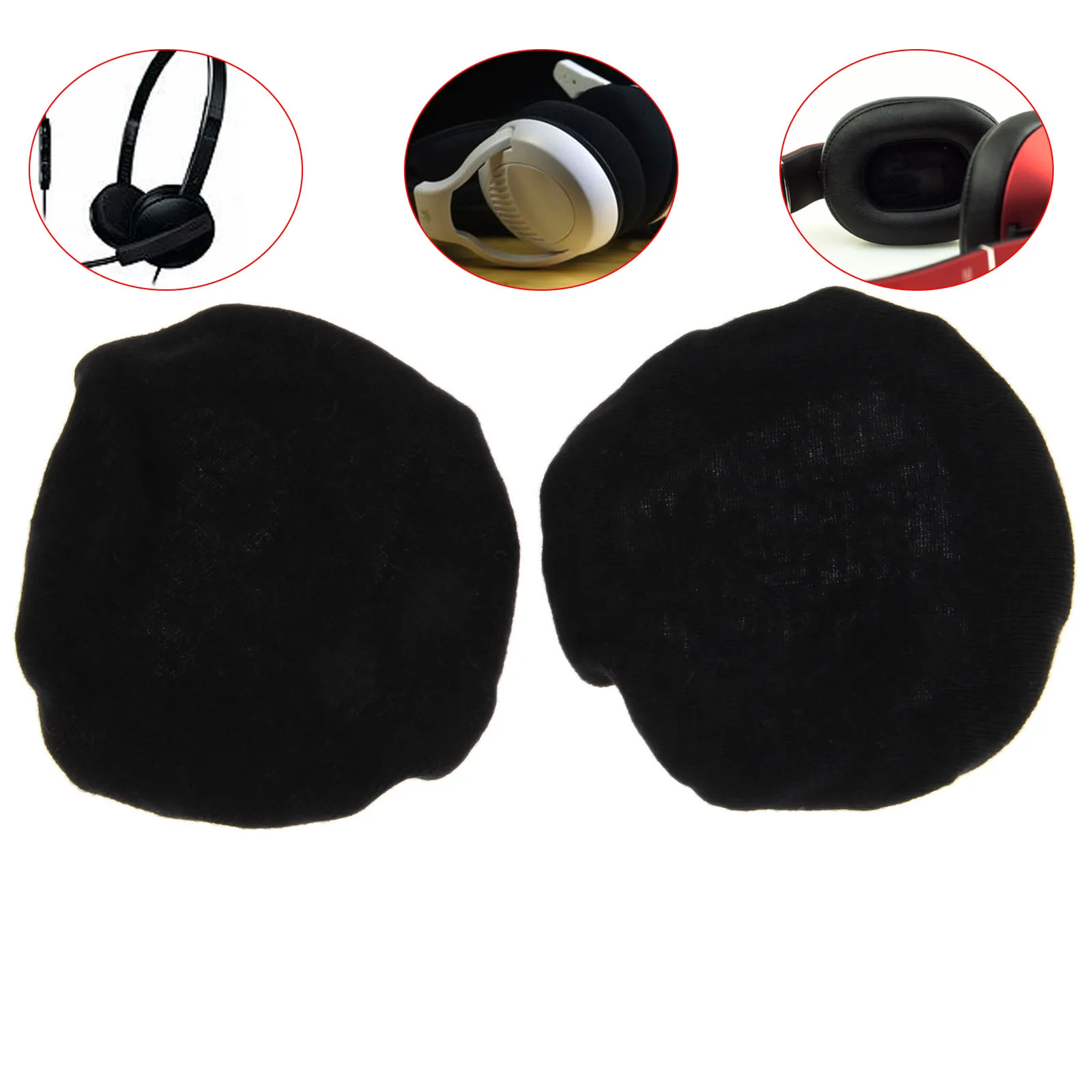 2 Pcs Reusable Headphone Replacement Washable Ear Cup Fabric Headset Ear Pad Dust Cover for 6-11cm Headphone Earpads Durable