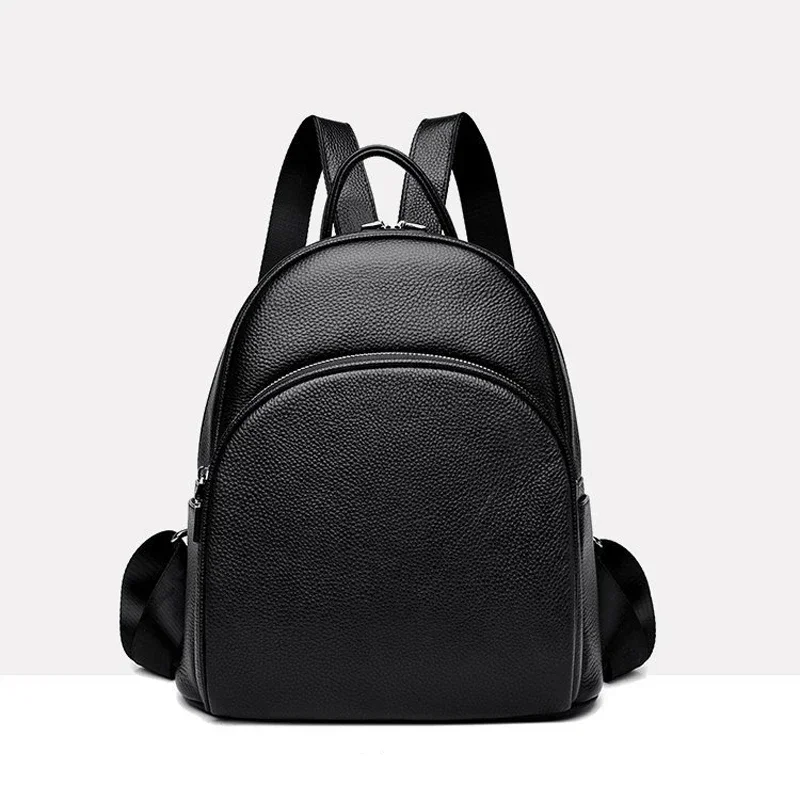 New Fashion Luxury Brand Cowhide Genuine Leather Women Backpacks Female Lady Girl Student Korean Casual Designer Backpack