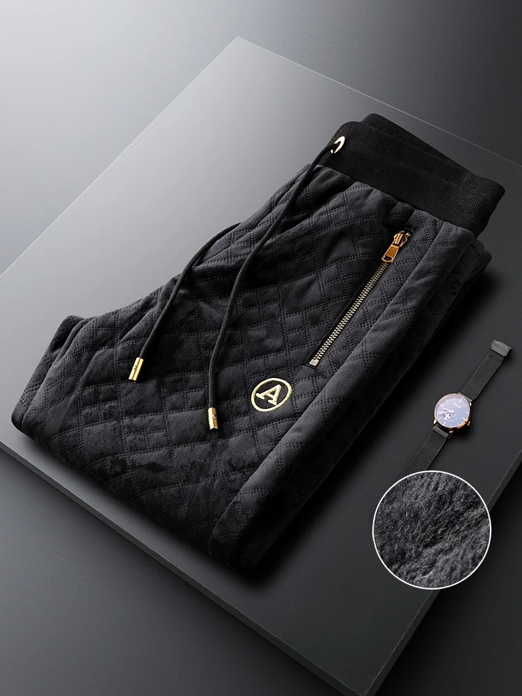 

Мужские зимние утепленные вельветовые брюки Ja Charles Luxury в клетку, повседневные спортивные брюки, облегающие, удобные, со средней посадкой