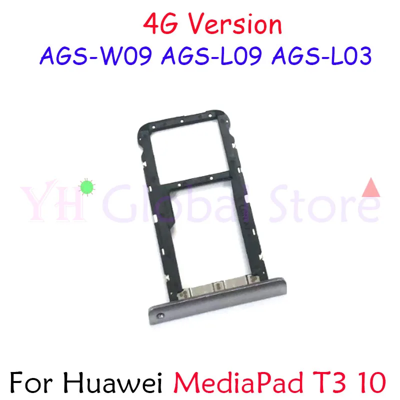 สำหรับ Huawei MediaPad T3 AGS-L09 10 AGS-W09 AGS-L03ถาดใส่ซิมการ์ดอะไหล่อะแดปเตอร์เปลี่ยนช่อง