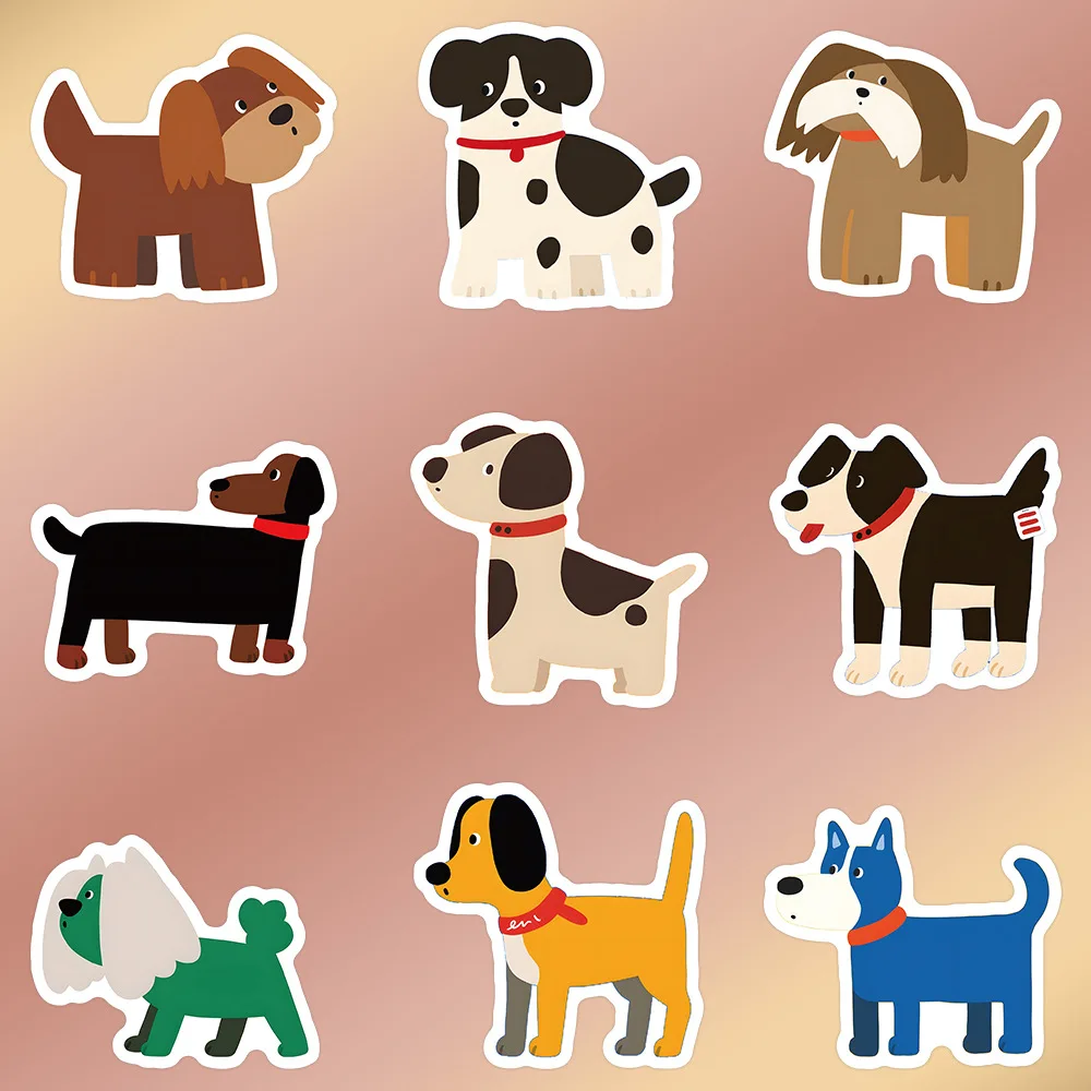 60Pcs Cute Cartoon Korean hand-painted puppy dog Stickers Graffiti for Scrapbook Decals Sticker Toy Gift