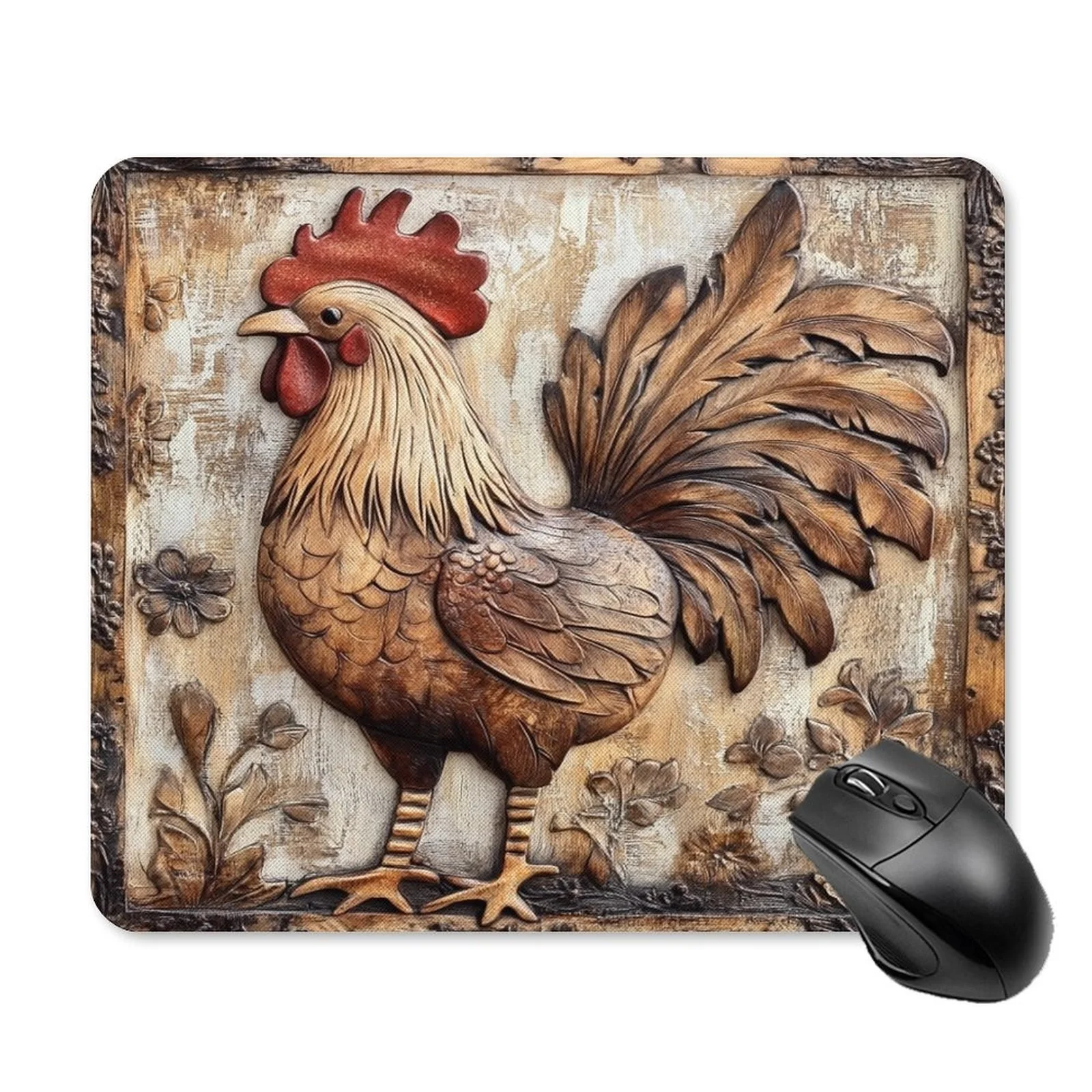

Коврик для мыши с резным курицей и противоскользящий резиновый офисный стол подходит для небольших офисов и геймеров.
