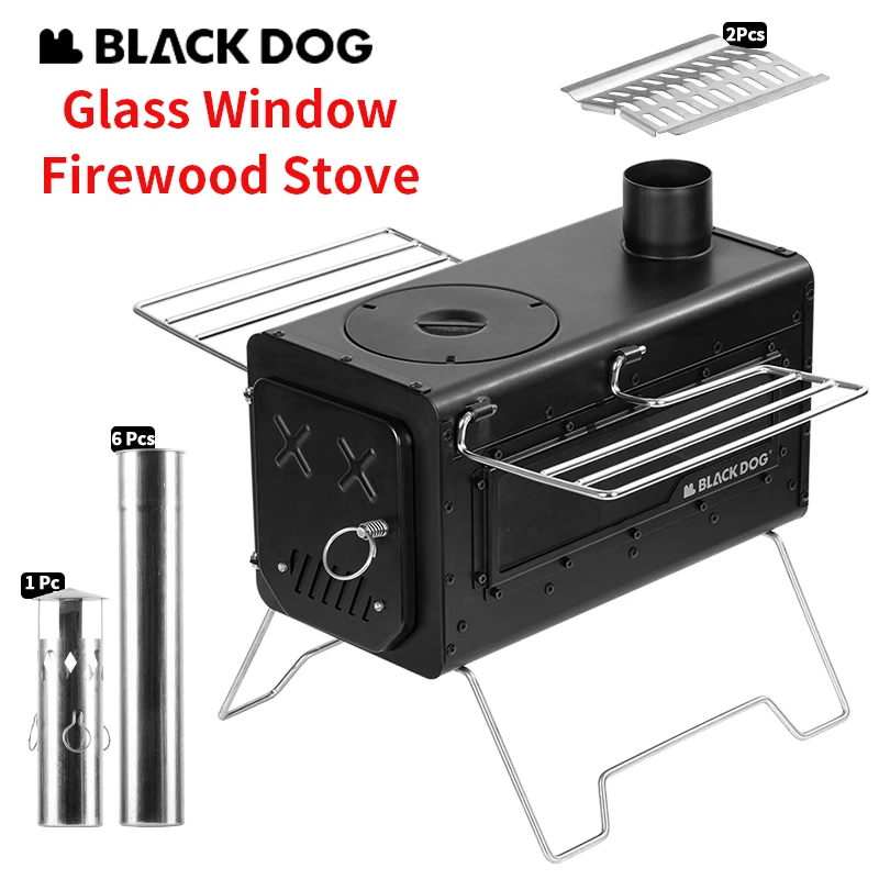 Naturehike Blackdog Firewood Stove Stainless Steel Burner Outdoor Camping Tent Wood-Burning Folding Fire Window Patio Fireplace