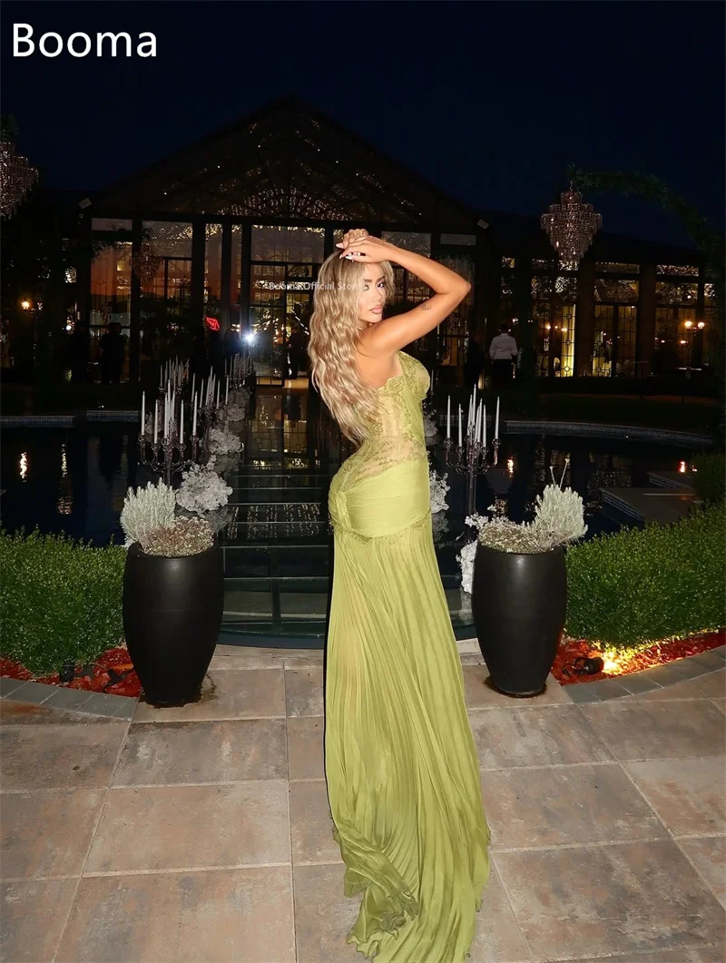 Booma Long Sexy Mermaid Evening Dresses Formal Party Gowns for Women Pleat Lace Sleeveless Elegant Prom Gown Customize 2025 image 6