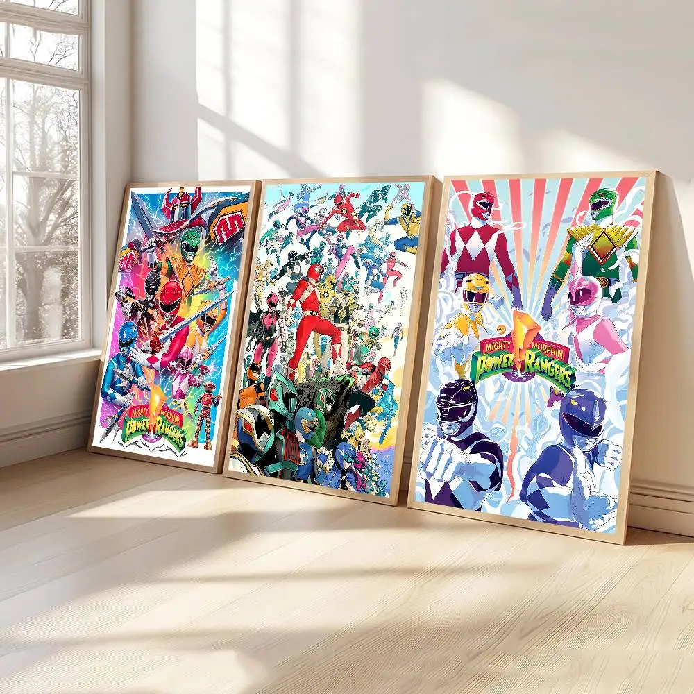 TV M-Mighty Morphin Power Rangers  Vintage Posters Sticky Vintage Room Home Bar Cafe Decor Kawaii Room Decor