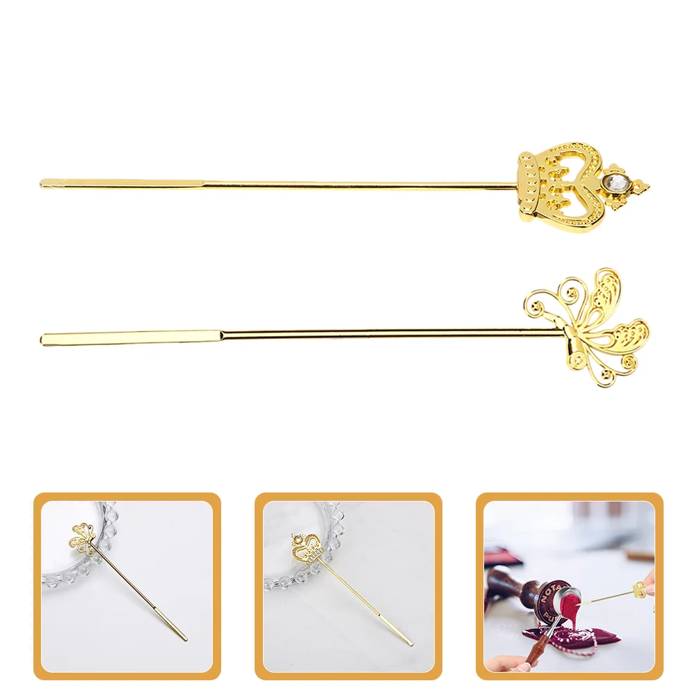 

2 Pcs Waxing Tool Sealing Stir Sticks Mixing Metal Stirring Rod Stirrer Stainless Steel