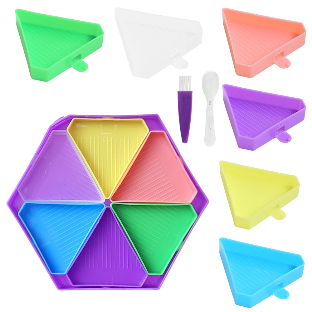 1pc Hexagon Palette Diamond Painting Accessory Tray Kits Large Capacity Plate Tool Pen Nail Art Beading Plates Cross Stitch