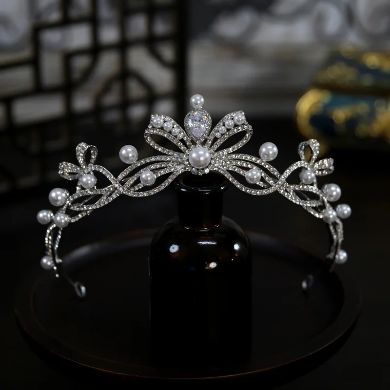 

CC Tiara Wedding Crowns Cubic Zirconia Hair Accessories Jewelry Vintage Headpiece For Bride Ceremony Party Birthday Hairpin