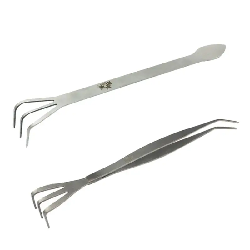 2022 New Multifunctional Stainless Steel Gardening Rake Bonsai Root Loosen Soil Spatula