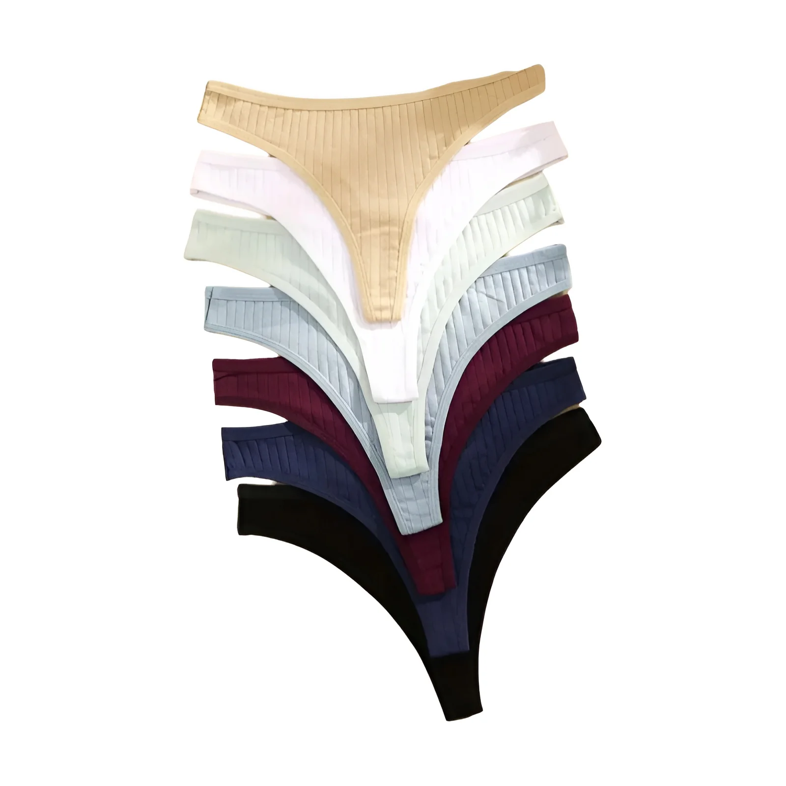 6 pçs/set mulheres tangas de algodão calcinha feminina com nervuras baixo aumento g-string senhoras sexy biquíni 7 cor sólida menina macio S-XL íntimos