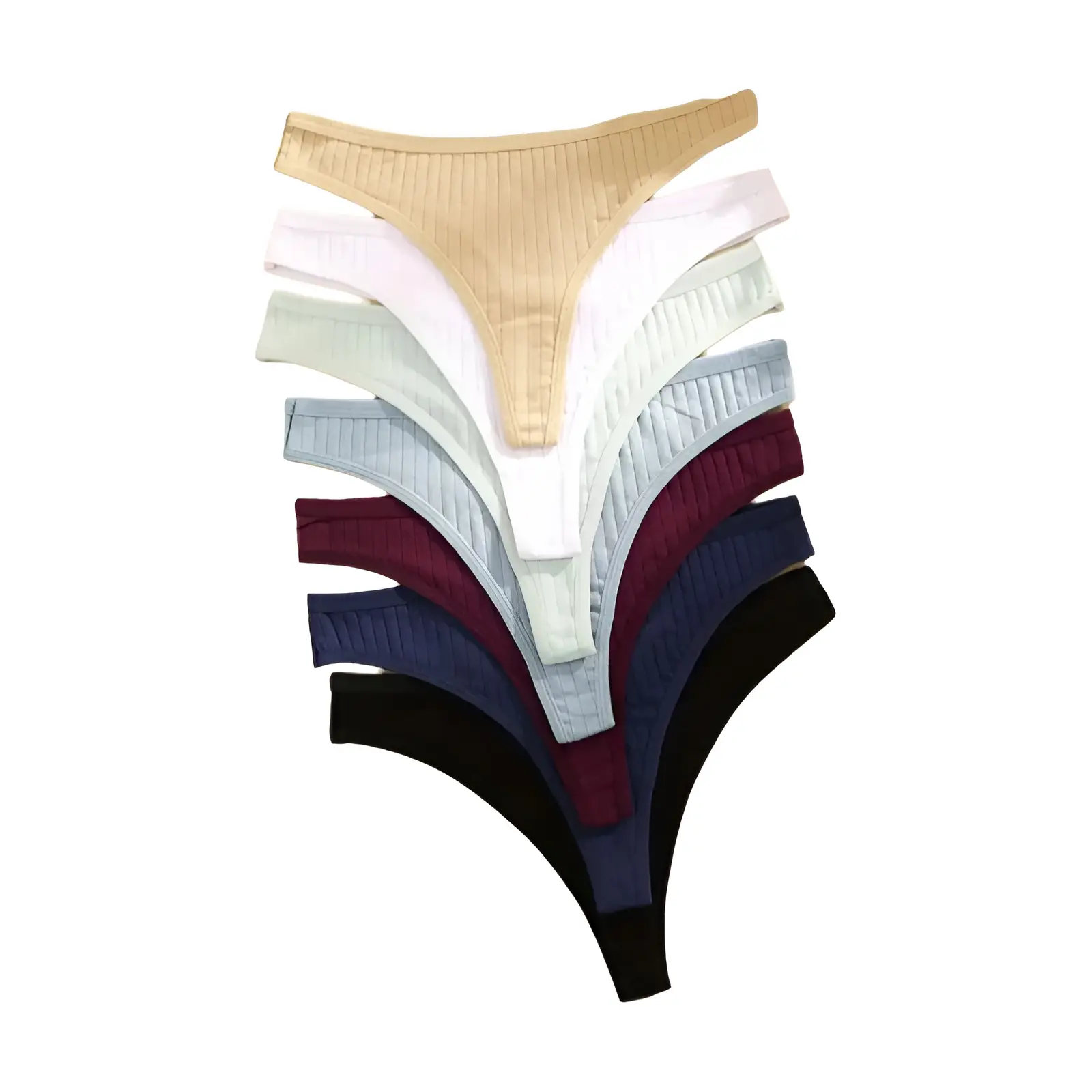 6 pçs/set mulheres tangas de algodão calcinha feminina com nervuras baixo aumento g-string senhoras sexy biquíni 7 cor sólida menina macio S-XL íntimos