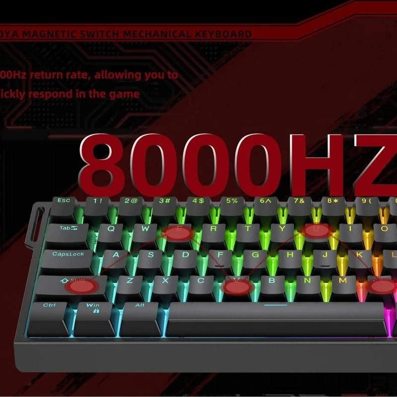  8k Magnetic Switch Gaming Mechanical Keyboard Rapid Trigge Low Delay Full Dynamic Simulation E-Sports Level Gamer