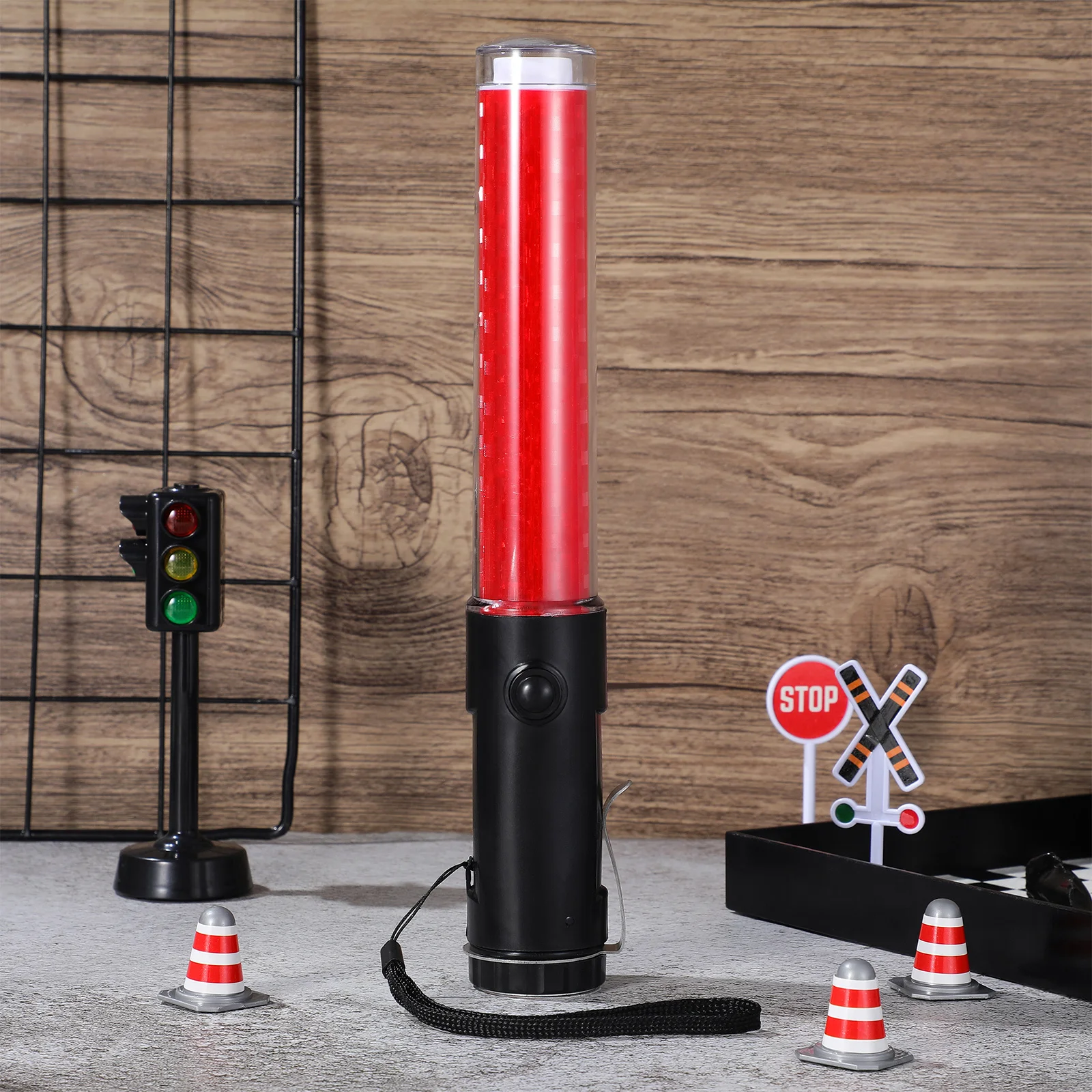 عصا توهج الحفل عصا المرور LED تحذير ضوء هوك معلقة عصا مضيئة مشرقة للتحكم في الإخلاء الآمن