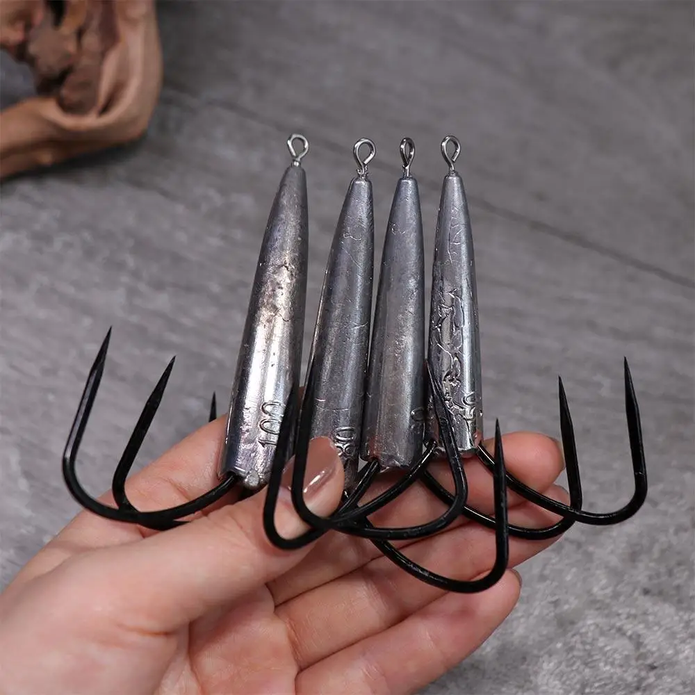 Super Sharp Huge Treble Hooks Barbed Round Bend Treble Three Hook Multiple Purpose Bend Angle Huge Fishhooks Wild Fishing image 2