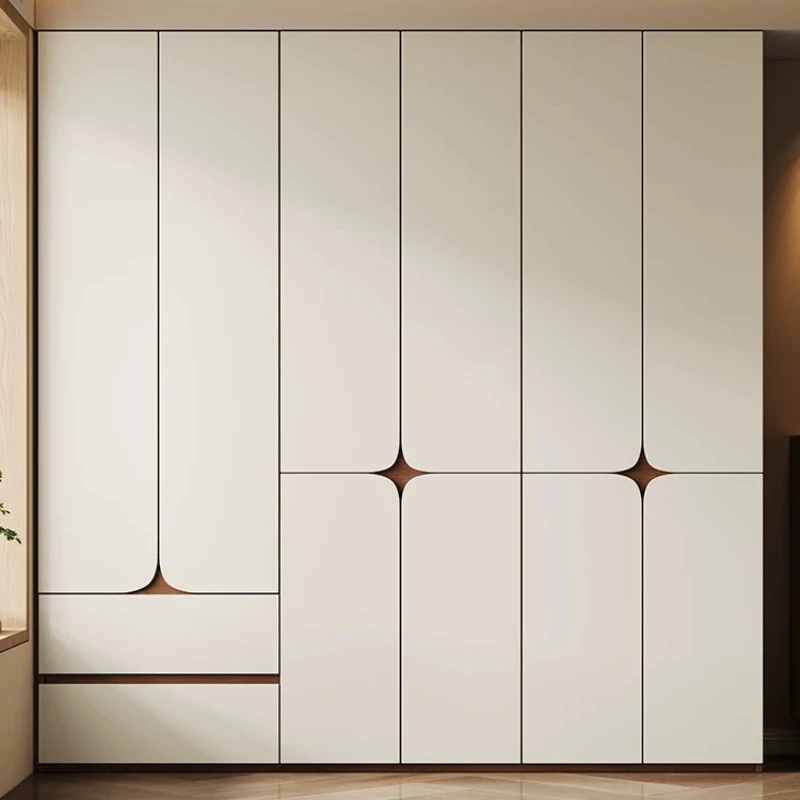 ENF Grade Handle-Free Sectional Wardrobe Modern Minimalist Freestanding Large Closet Storage Cabinet for Small Bedroom Home
