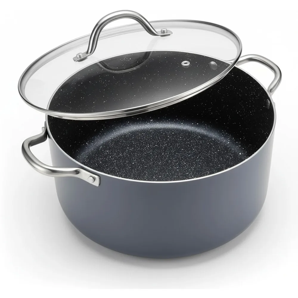 

Алюминиевый кастрюля с антипригарным покрытием 12QT и крышкой — совместим со всеми плитами, идеально подходящий для крупных встреч и семейных еды