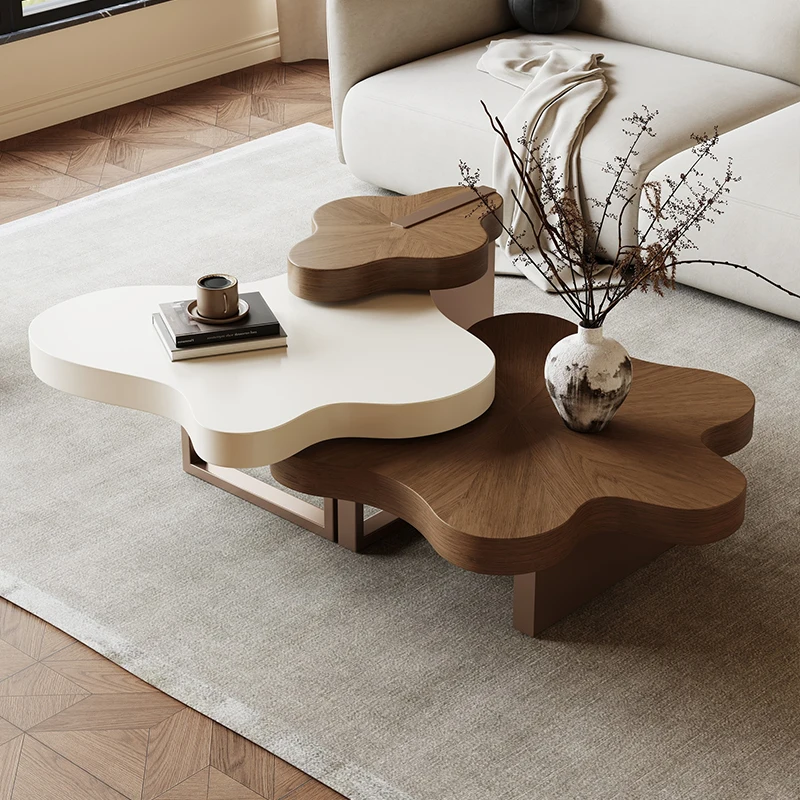 Luxurious Cloud Shaped Coffee Table Modern Creative Wooden Centre Table New Designer High End Living Room Coffee Table for Home
