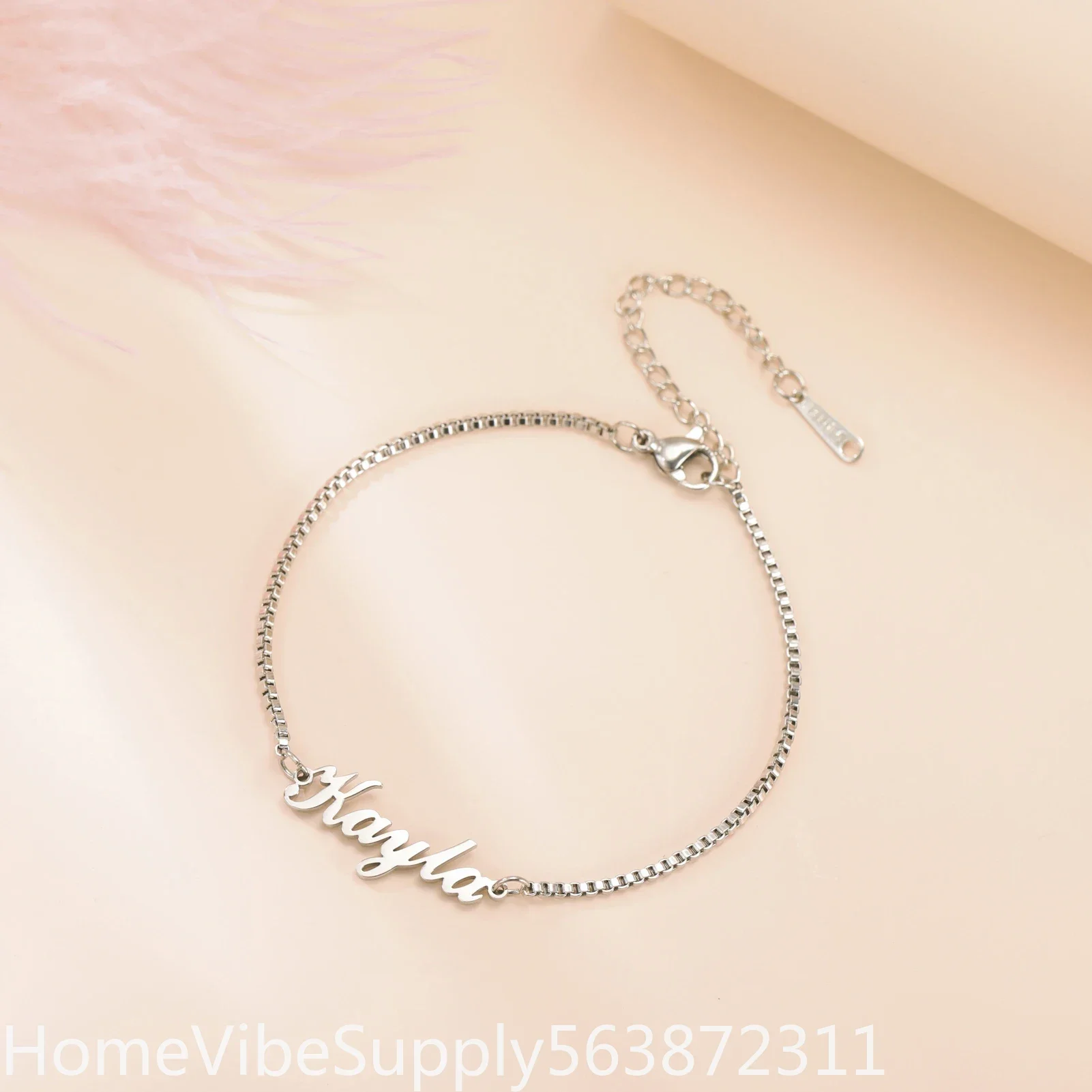 Women Personalized Name Bracelet Stainless Steel Box Chain Custom Letter Charm Bracelet Unique Custom Jewelry Gift For Her - view 5