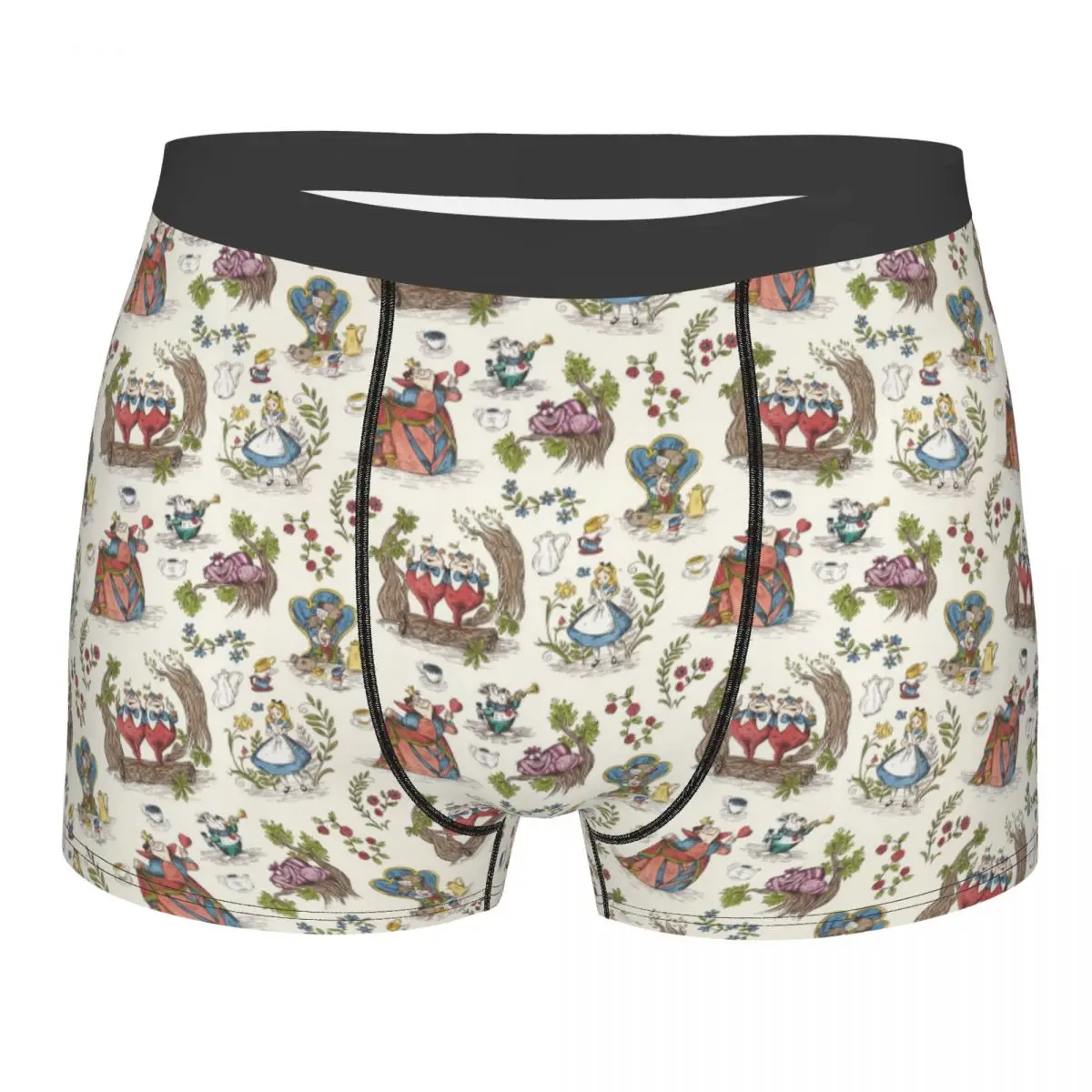 

Custom Alice In Wonderlan Wallpaper Underwear Men Breathable Boxer Briefs Shorts Panties Soft Underpants For Homme