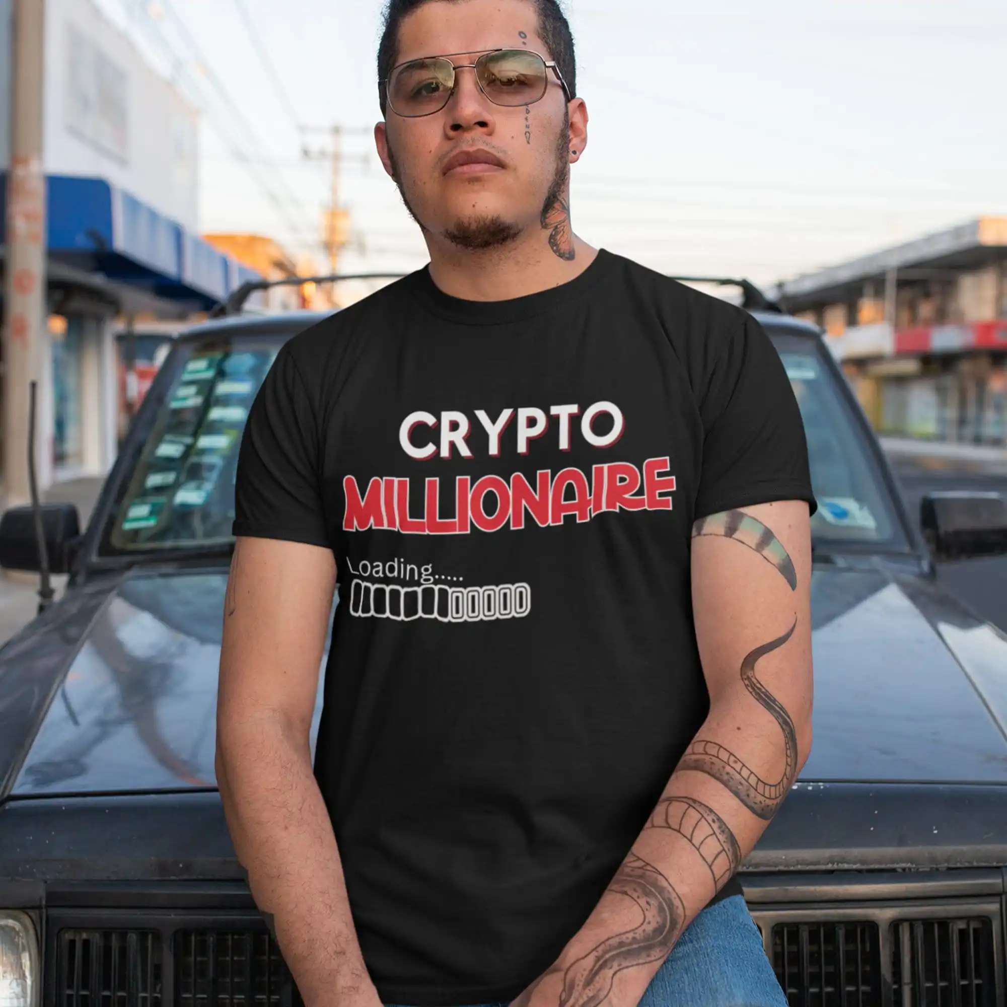 Crypto Millionaire tee Cryptocurrency T Shirt Bitcoin Wealth Top Digital Currency Wealthy Apparel