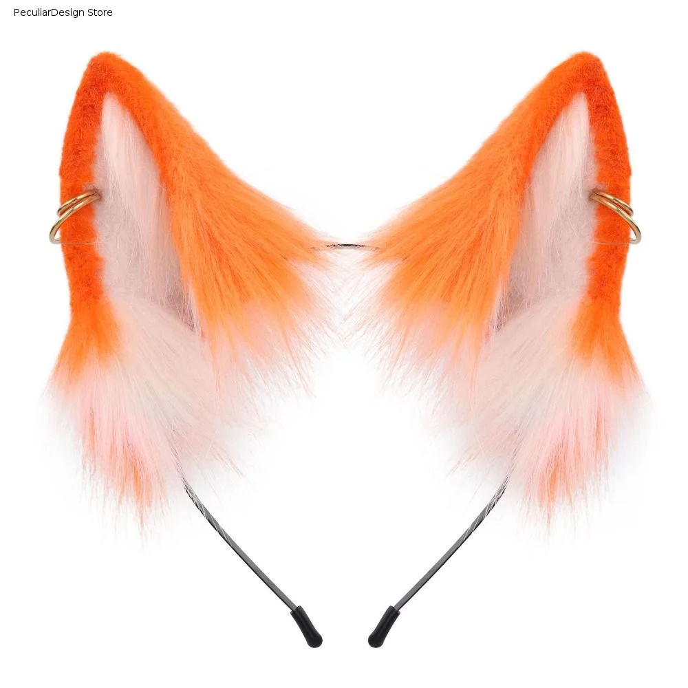 Practical Animal Cat Ears Headband Artificial Faux Furs Gothic Headband Hair Accessories Reusable Lolita Ears Headwear Photo
