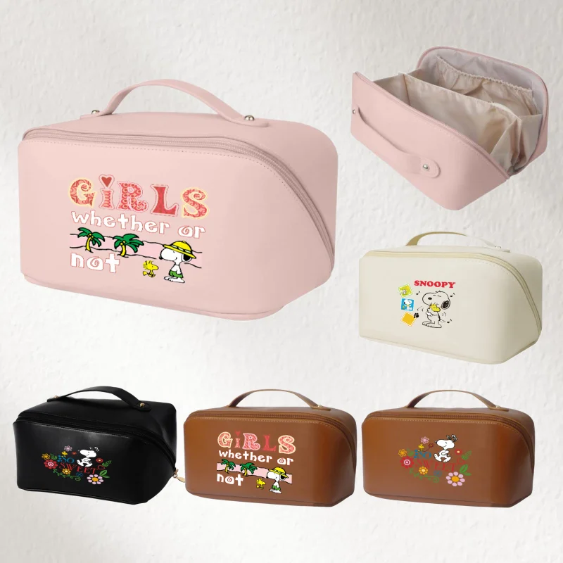 

Snoopy косметичка для макияжа из искусственной кожи портативный многофункциональный органайзер для путешествий большой емкости милое хранилище для косметических инструментов