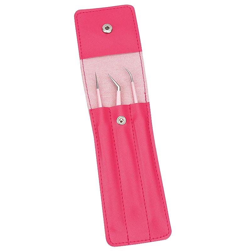 1pcs Lash Tweezers Leather Cover Eyebrow Clip Holder Storage Bag Collection Case Eyelash Extension Supplies Makeup Tools