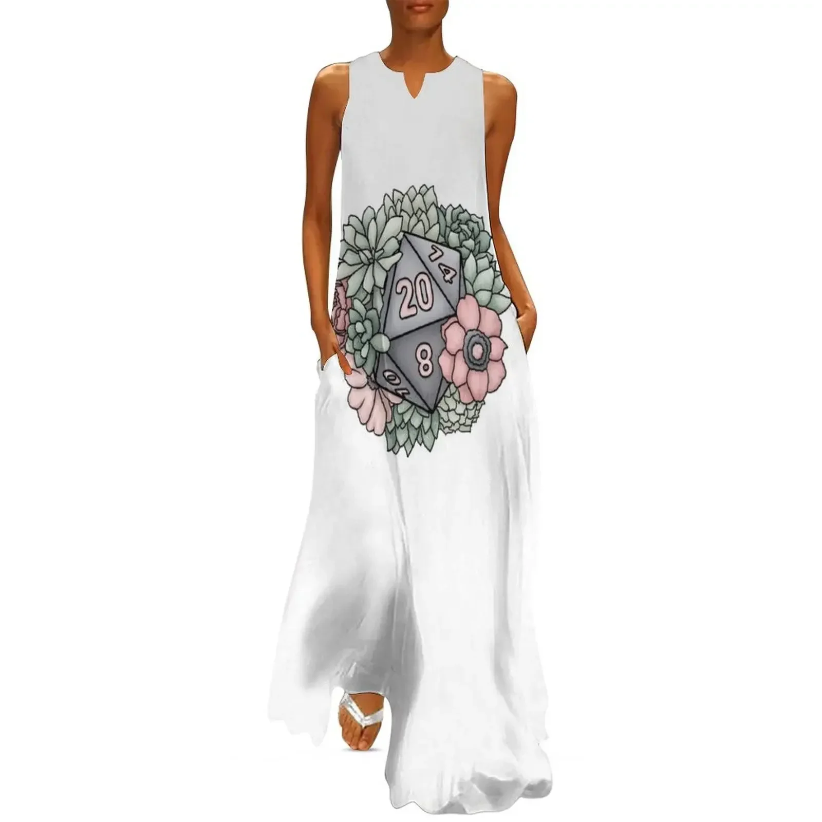 

Succulent D20 Tabletop RPG Gaming Dice Long Dress women's dresses luxury cute dress elegant dress beach