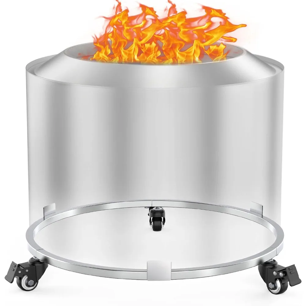 

Подставка для костра, совместимая с кострами Solo Stove и другими кострами 19,5, подставка для костра с колесами, легко перемещаемая, устойчивая к ржавчине 304