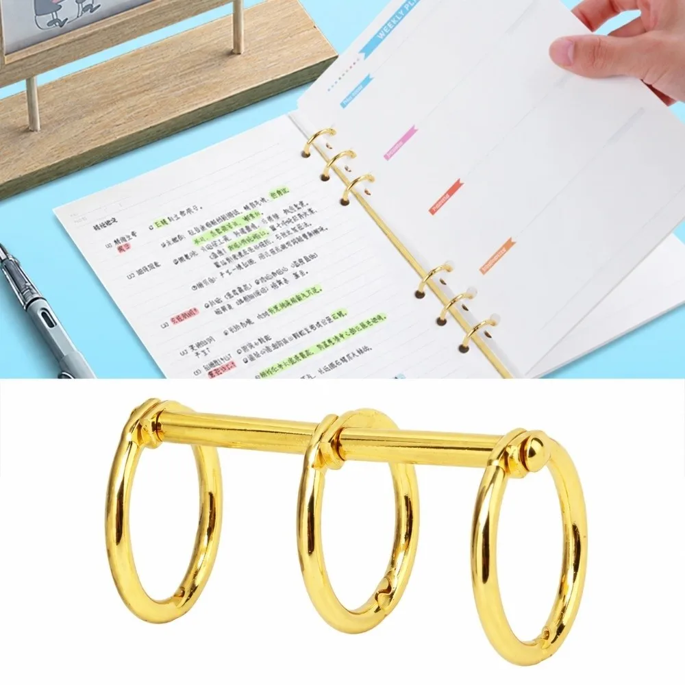12 pcs Metal 3 Ring Binder Loop Circular Openable Metal Book Ring 3 Holes Reusable Paper Binding Loop Journal Making