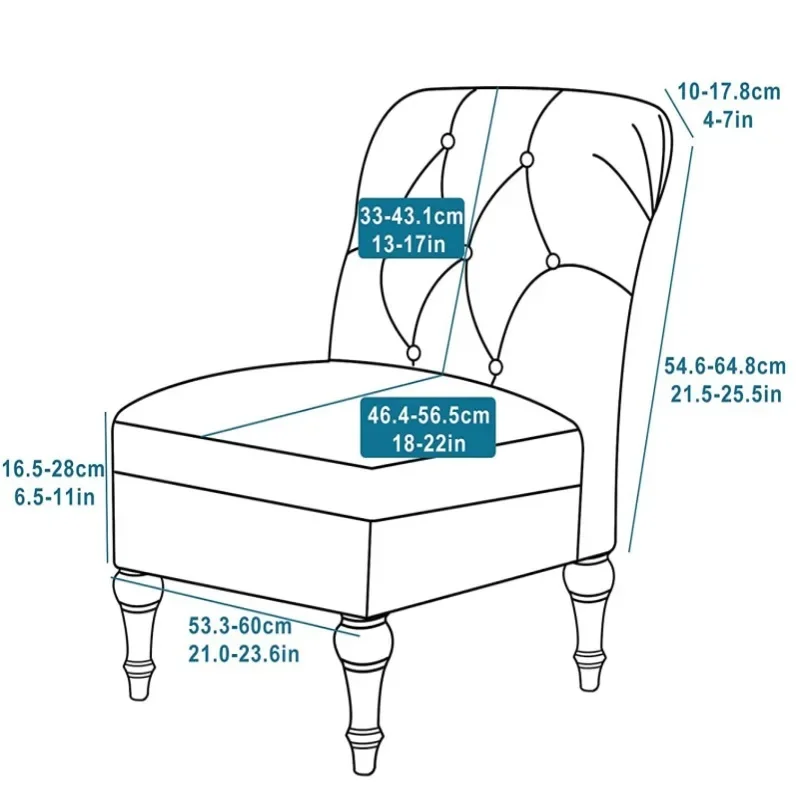 1pc Jacquard Soft Armless Chair Covers Solid Color Washable Anti-dirt Elastic Single Sofa Cover for Hotel Bar Living Room Decor