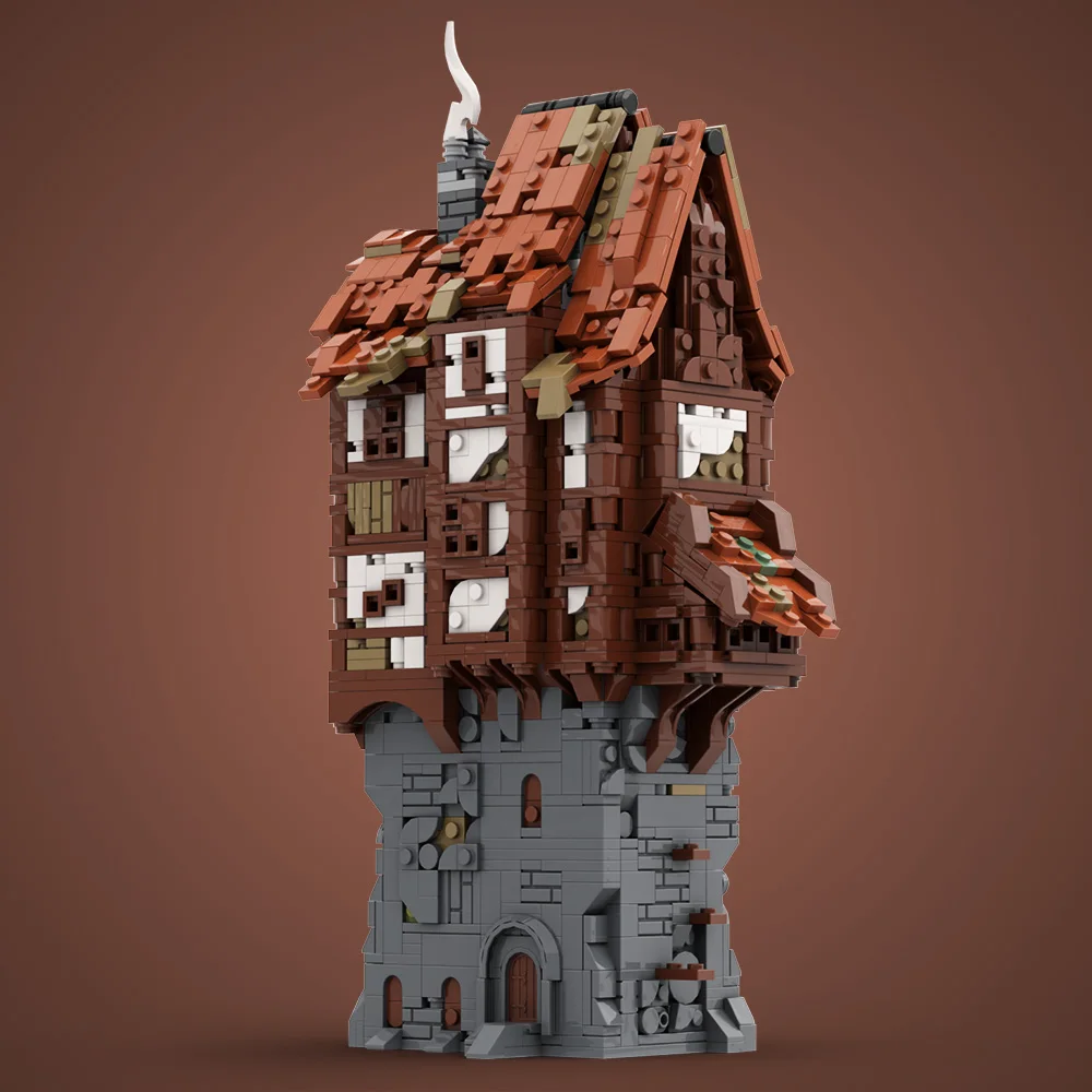 Gobricks MOC 名前のない村ビルディングブロック町の森の家レトロ建築モデルレンガ組み立ておもちゃ子供のギフト