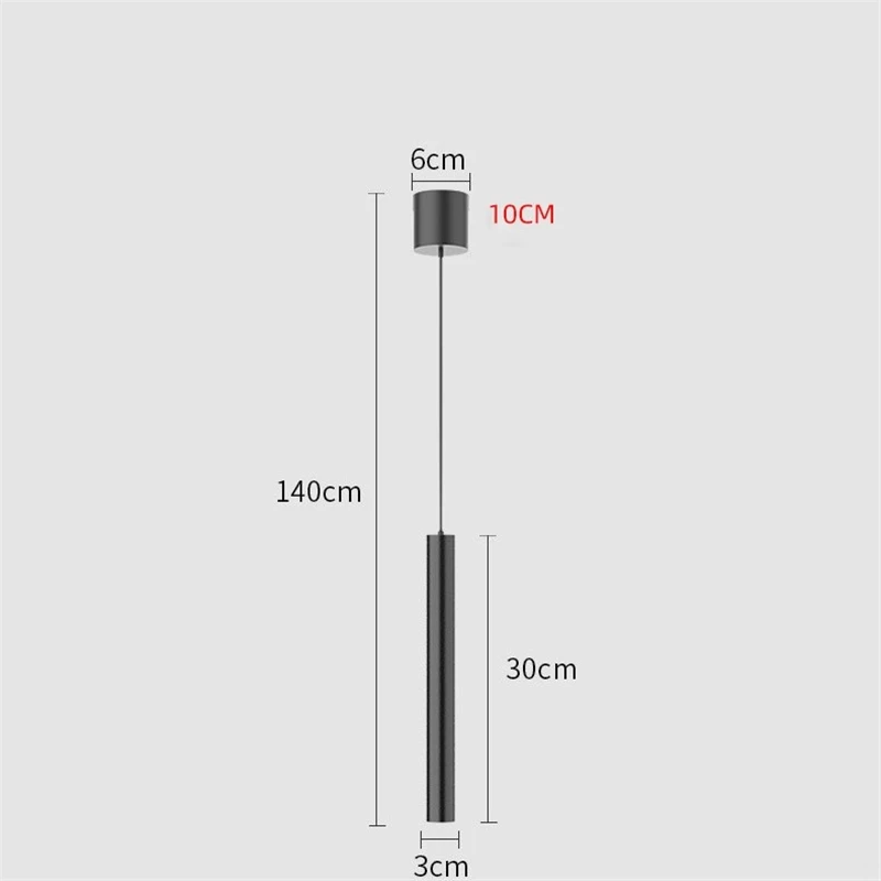 Modern Minimalist Pendant Lights Nordic Simple Living Room Bedside Lighting LED Cylindrical Long Tube Long Small Light Fixtures