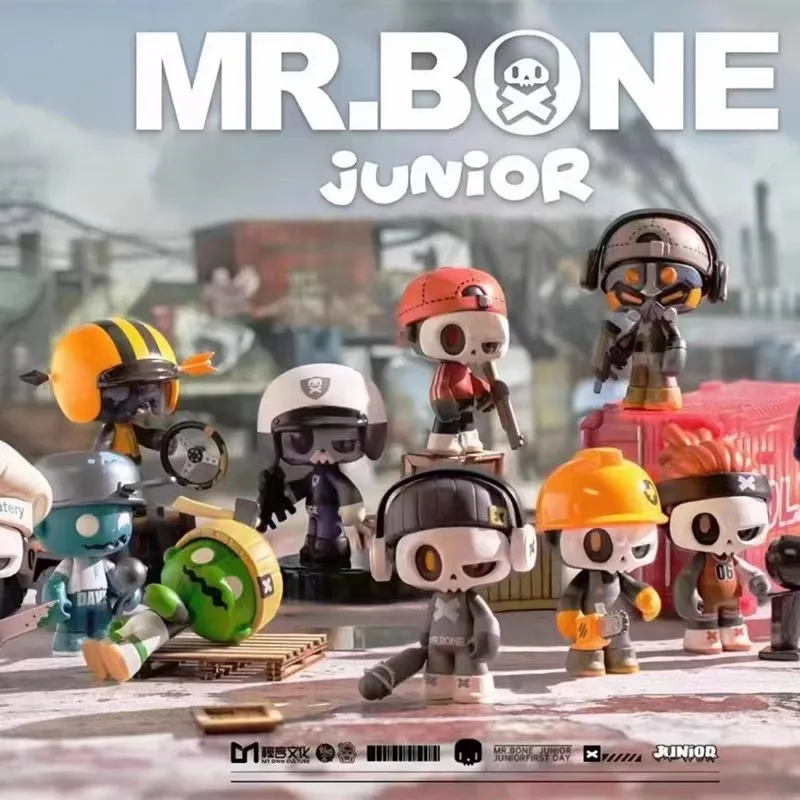 

Mr.Bone Junior First Day Series Blind Box Cute Action Figure Dolls Mystery Box Trendy Play Desktop Decoration Birthday Gifts Toy